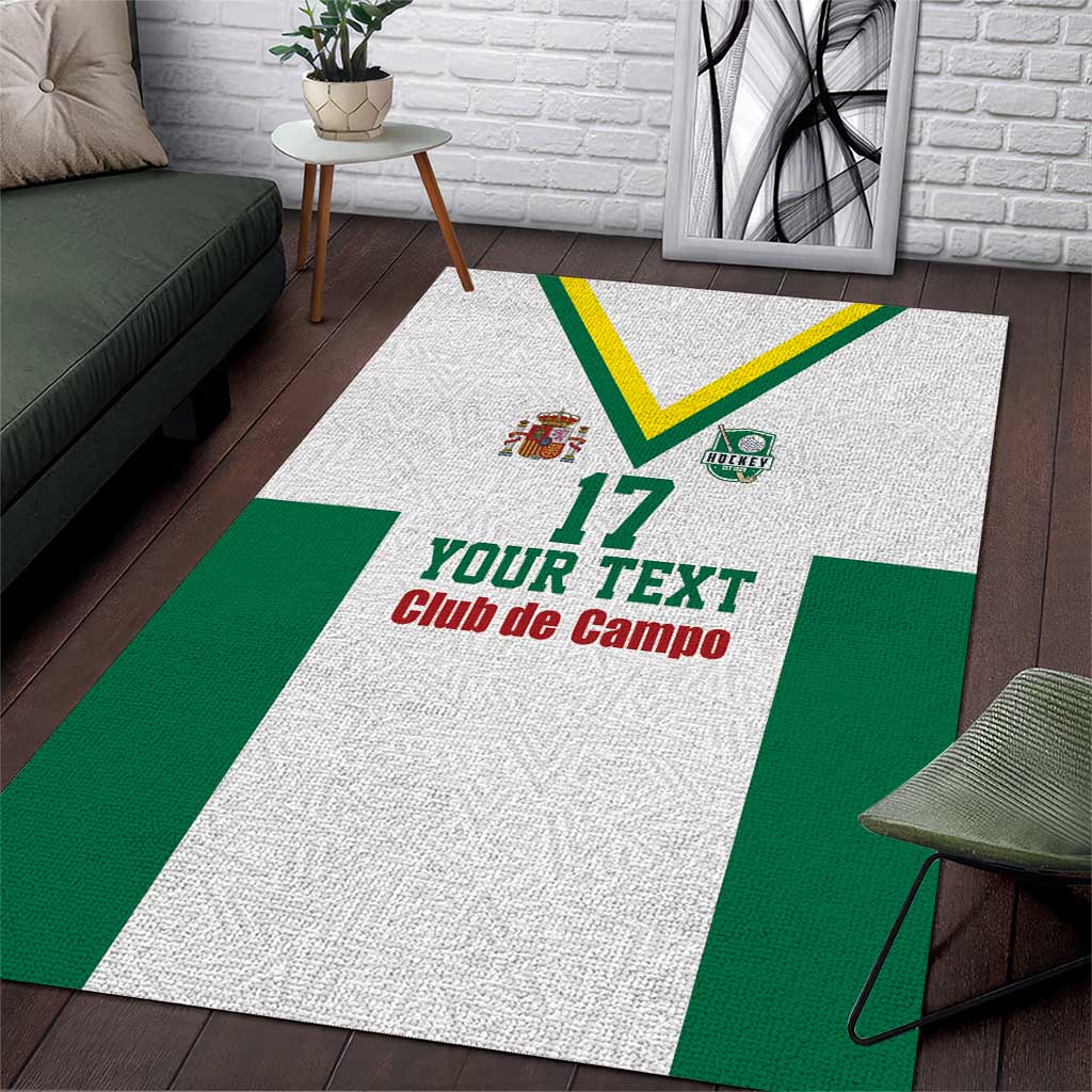 Custom Spain Field Hockey Area Rug Club de Campo Sporty Style