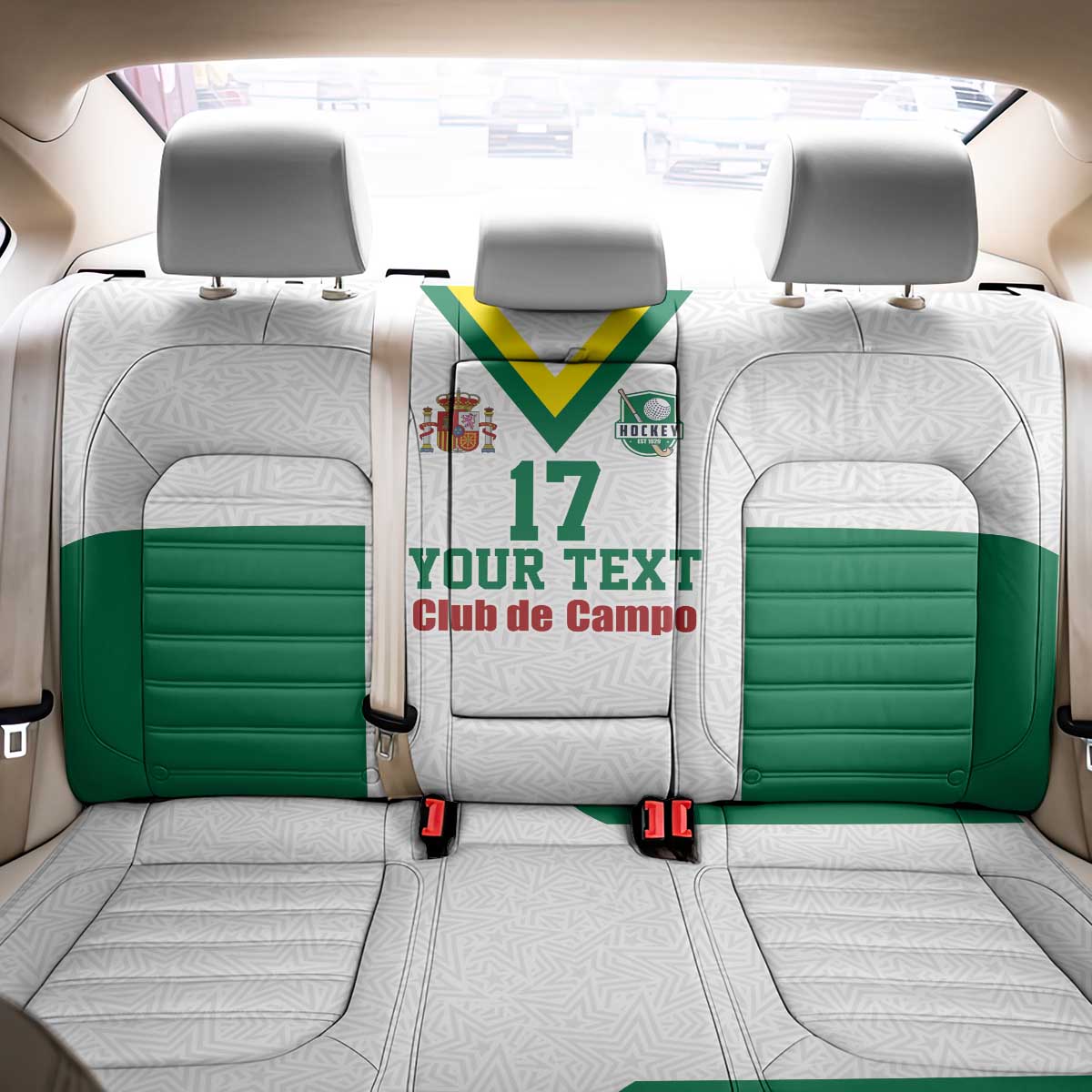 Custom Spain Field Hockey Back Car Seat Cover Club de Campo Sporty Style