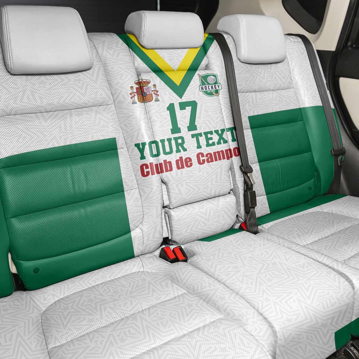 Custom Spain Field Hockey Back Car Seat Cover Club de Campo Sporty Style