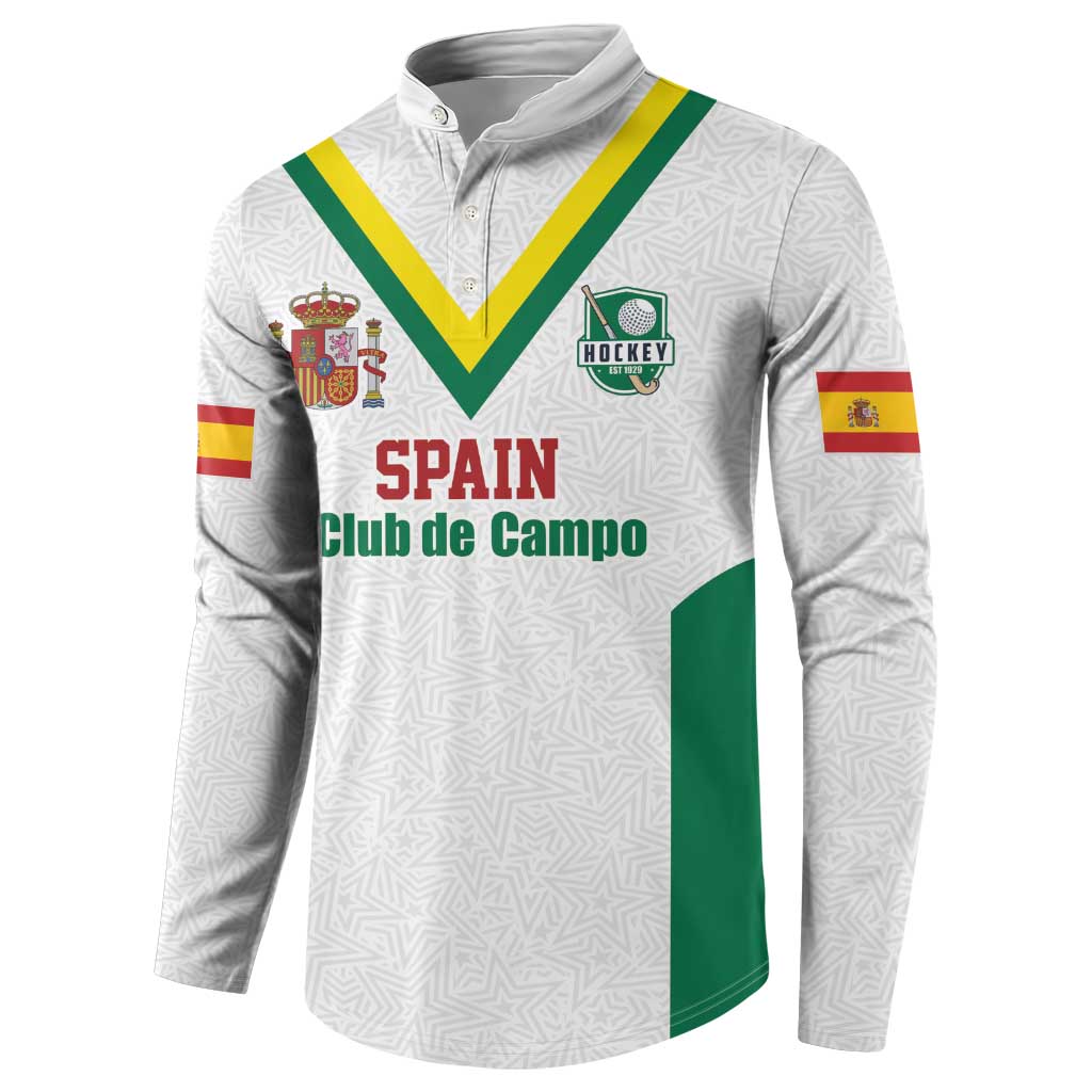 Custom Spain Field Hockey Button Sweatshirt Club de Campo Sporty Style