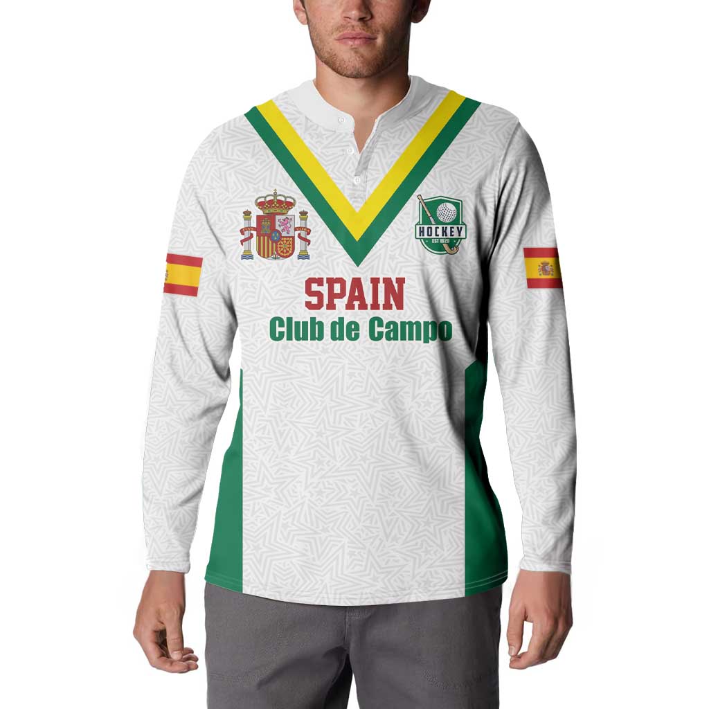 Custom Spain Field Hockey Button Sweatshirt Club de Campo Sporty Style