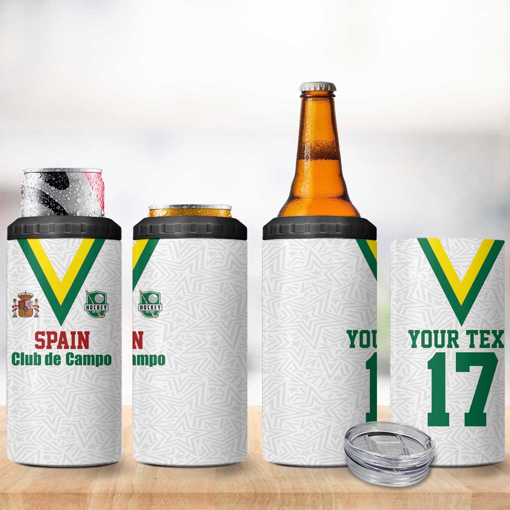 Custom Spain Field Hockey 4 in 1 Can Cooler Tumbler Club de Campo Sporty Style