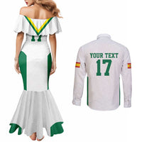 Custom Spain Field Hockey Couples Matching Mermaid Dress and Long Sleeve Button Shirt Club de Campo Sporty Style