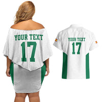 Custom Spain Field Hockey Couples Matching Off Shoulder Short Dress and Hawaiian Shirt Club de Campo Sporty Style