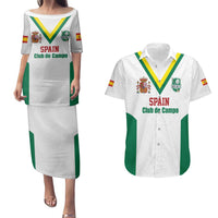 Custom Spain Field Hockey Couples Matching Puletasi and Hawaiian Shirt Club de Campo Sporty Style