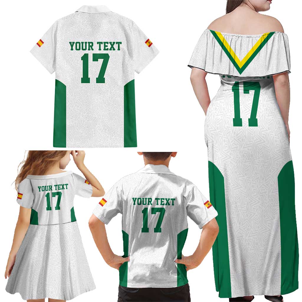 Custom Spain Field Hockey Family Matching Off Shoulder Maxi Dress and Hawaiian Shirt Club de Campo Sporty Style