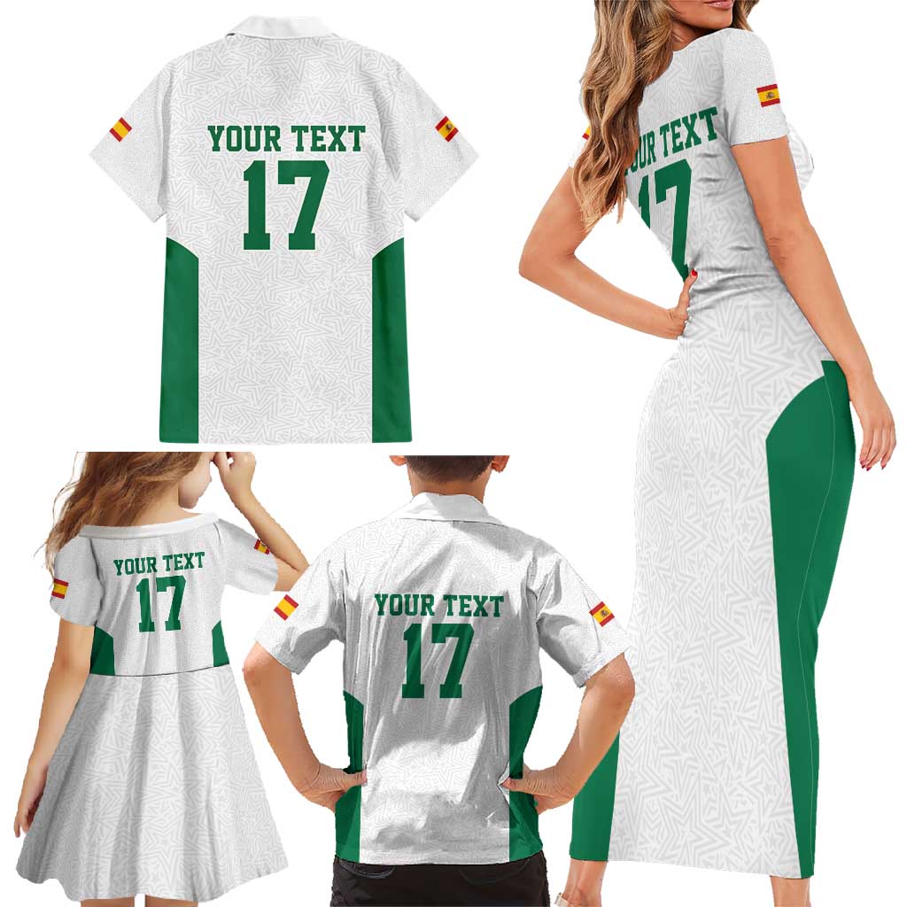 Custom Spain Field Hockey Family Matching Short Sleeve Bodycon Dress and Hawaiian Shirt Club de Campo Sporty Style