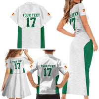 Custom Spain Field Hockey Family Matching Short Sleeve Bodycon Dress and Hawaiian Shirt Club de Campo Sporty Style