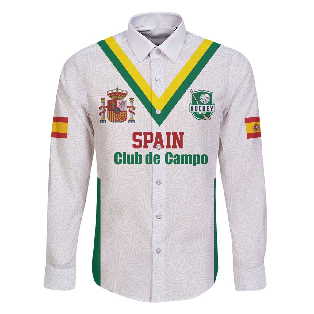 Custom Spain Field Hockey Family Matching Short Sleeve Bodycon Dress and Hawaiian Shirt Club de Campo Sporty Style