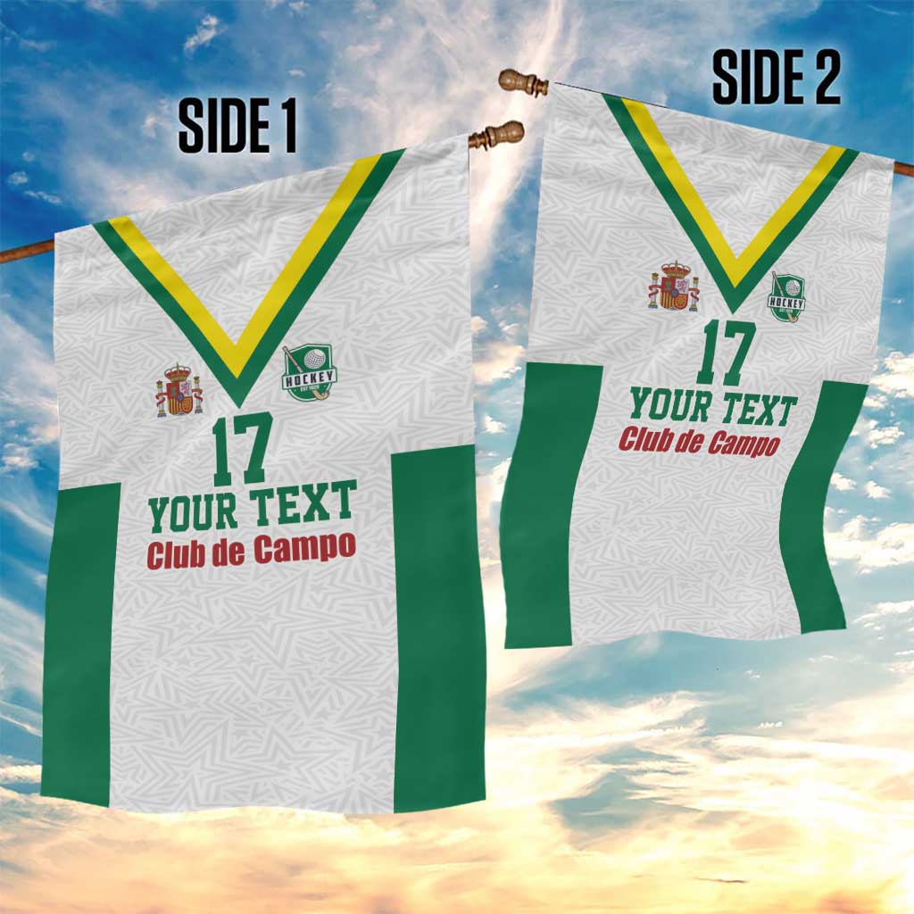Custom Spain Field Hockey Garden Flag Club de Campo Sporty Style
