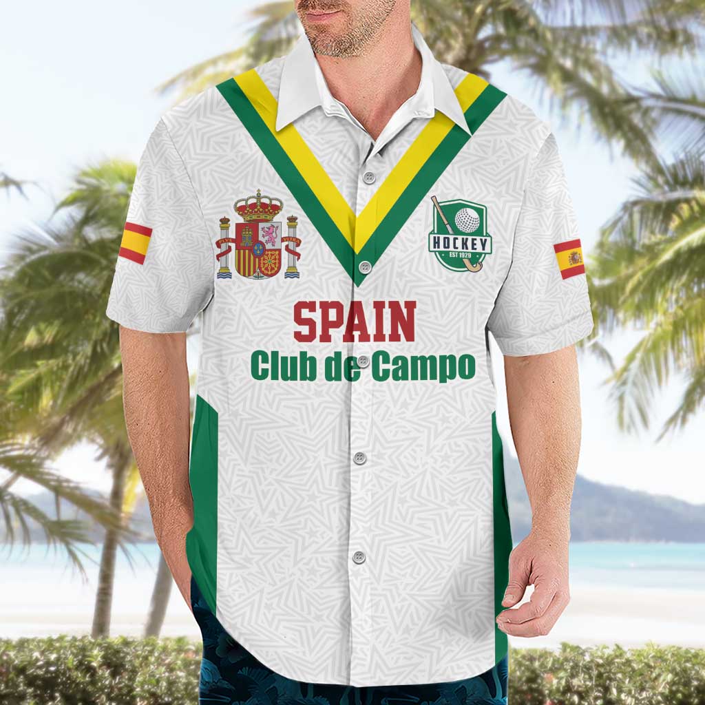 Custom Spain Field Hockey Hawaiian Shirt Club de Campo Sporty Style