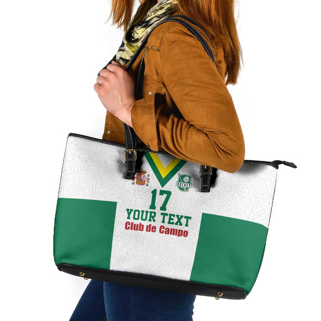 Custom Spain Field Hockey Leather Tote Bag Club de Campo Sporty Style