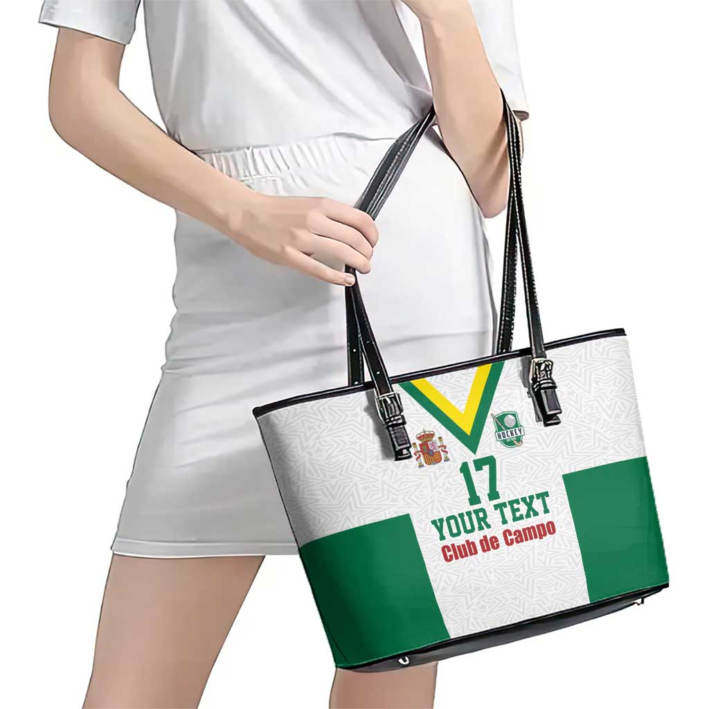 Custom Spain Field Hockey Leather Tote Bag Club de Campo Sporty Style