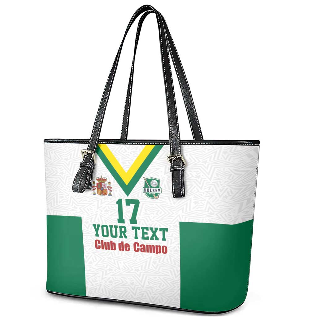 Custom Spain Field Hockey Leather Tote Bag Club de Campo Sporty Style