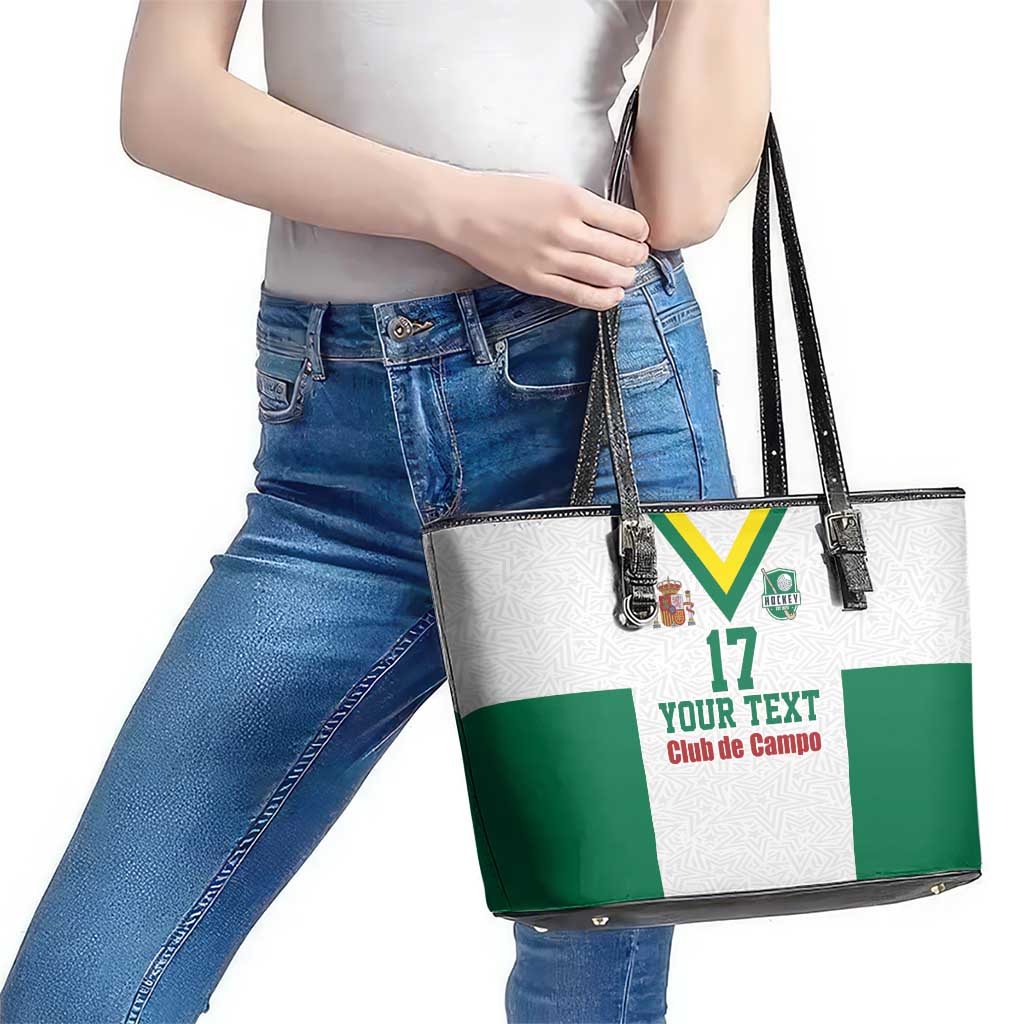 Custom Spain Field Hockey Leather Tote Bag Club de Campo Sporty Style