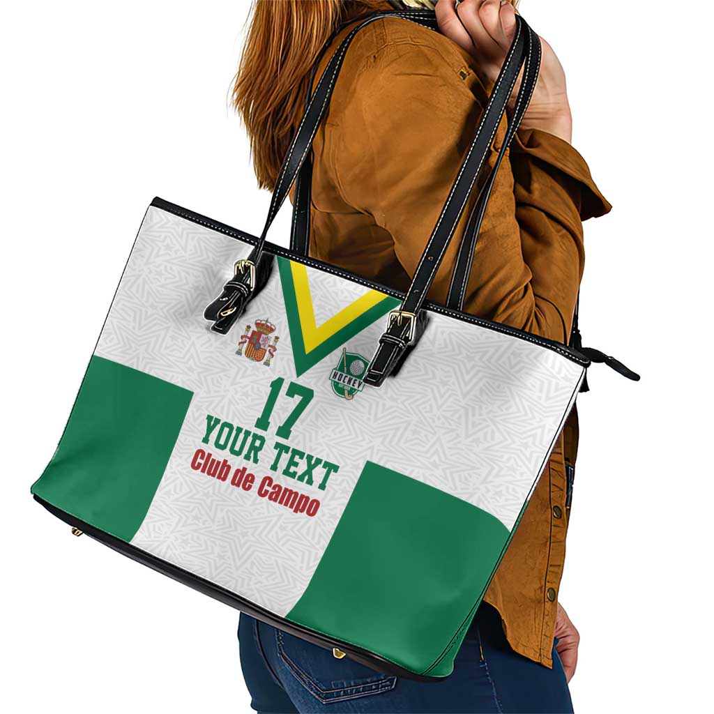Custom Spain Field Hockey Leather Tote Bag Club de Campo Sporty Style