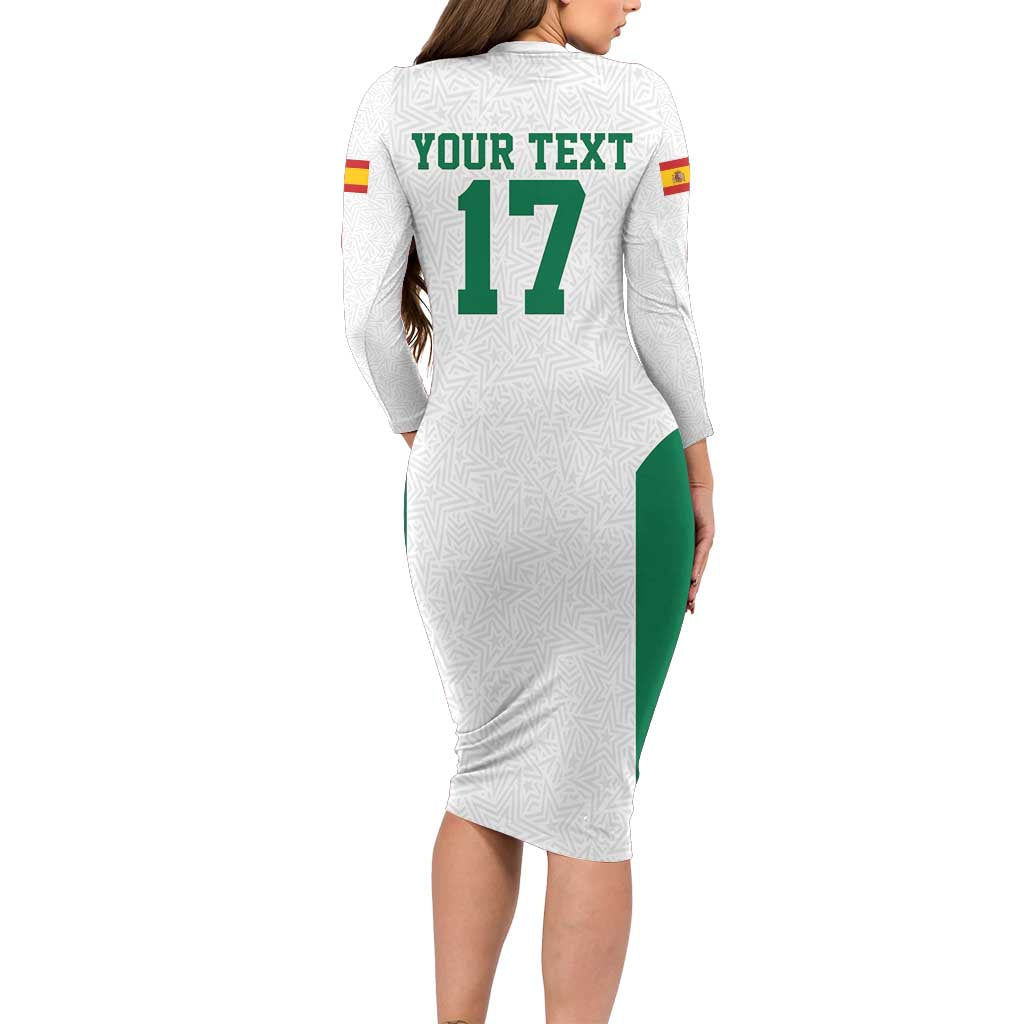 Custom Spain Field Hockey Long Sleeve Bodycon Dress Club de Campo Sporty Style
