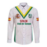 Custom Spain Field Hockey Long Sleeve Button Shirt Club de Campo Sporty Style
