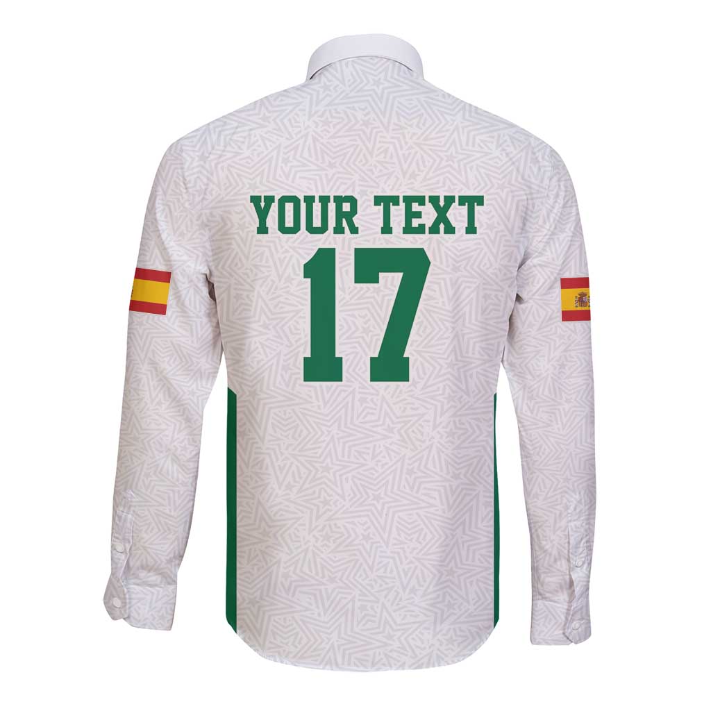Custom Spain Field Hockey Long Sleeve Button Shirt Club de Campo Sporty Style