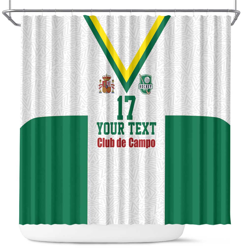 Custom Spain Field Hockey Shower Curtain Club de Campo Sporty Style