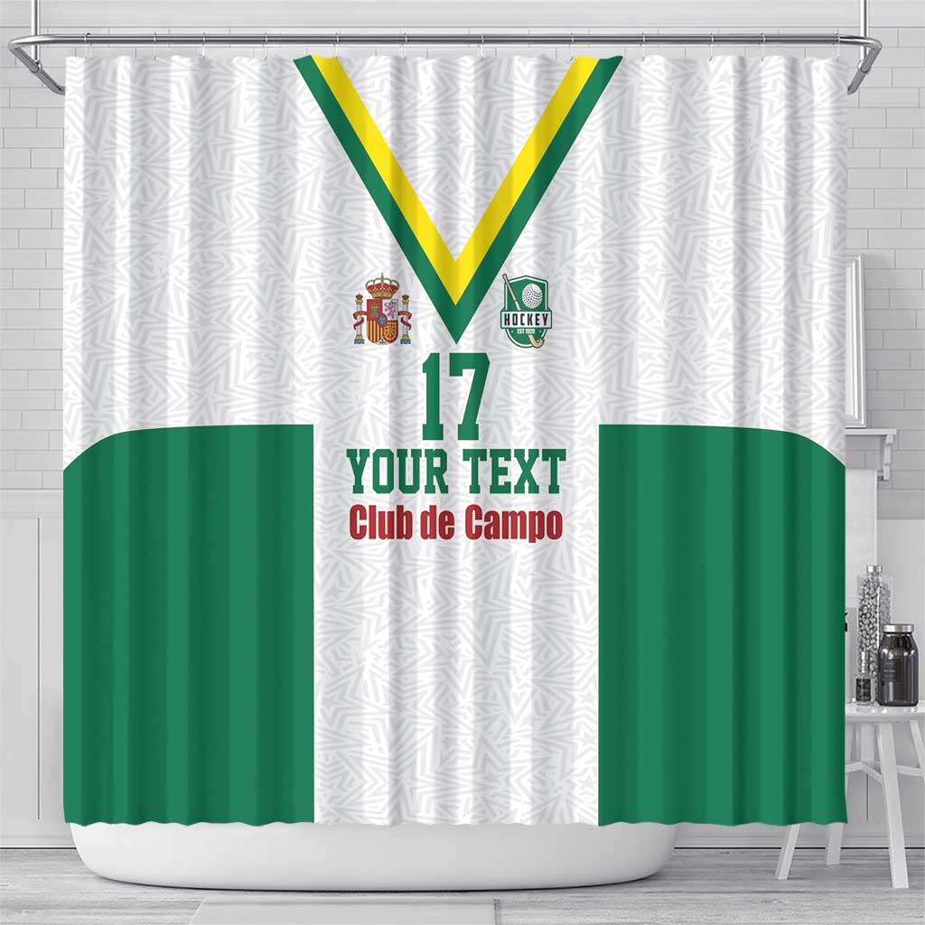 Custom Spain Field Hockey Shower Curtain Club de Campo Sporty Style
