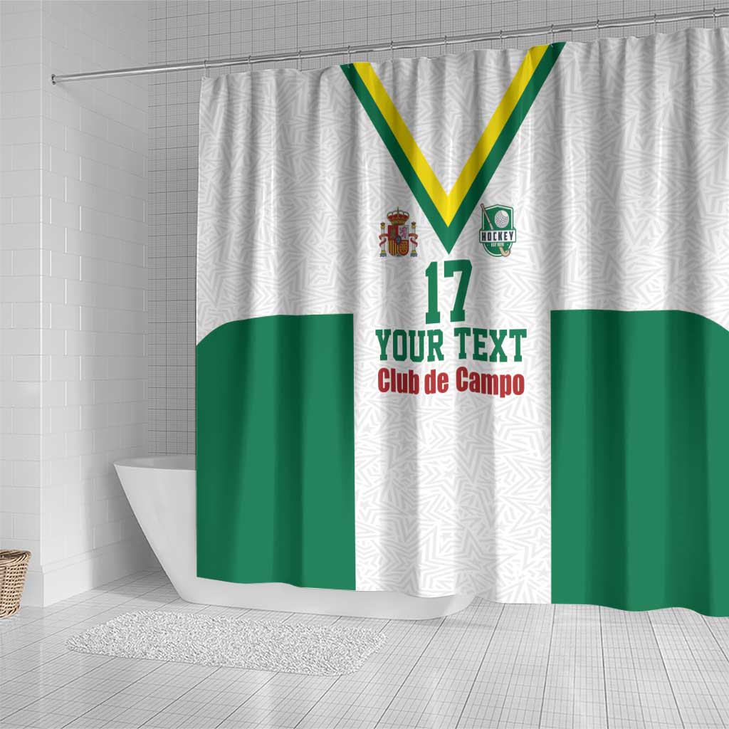Custom Spain Field Hockey Shower Curtain Club de Campo Sporty Style