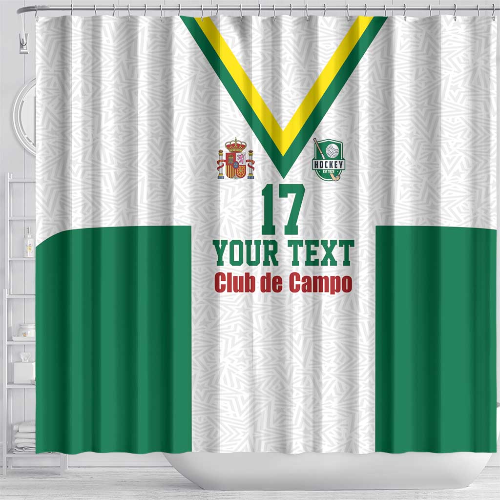 Custom Spain Field Hockey Shower Curtain Club de Campo Sporty Style