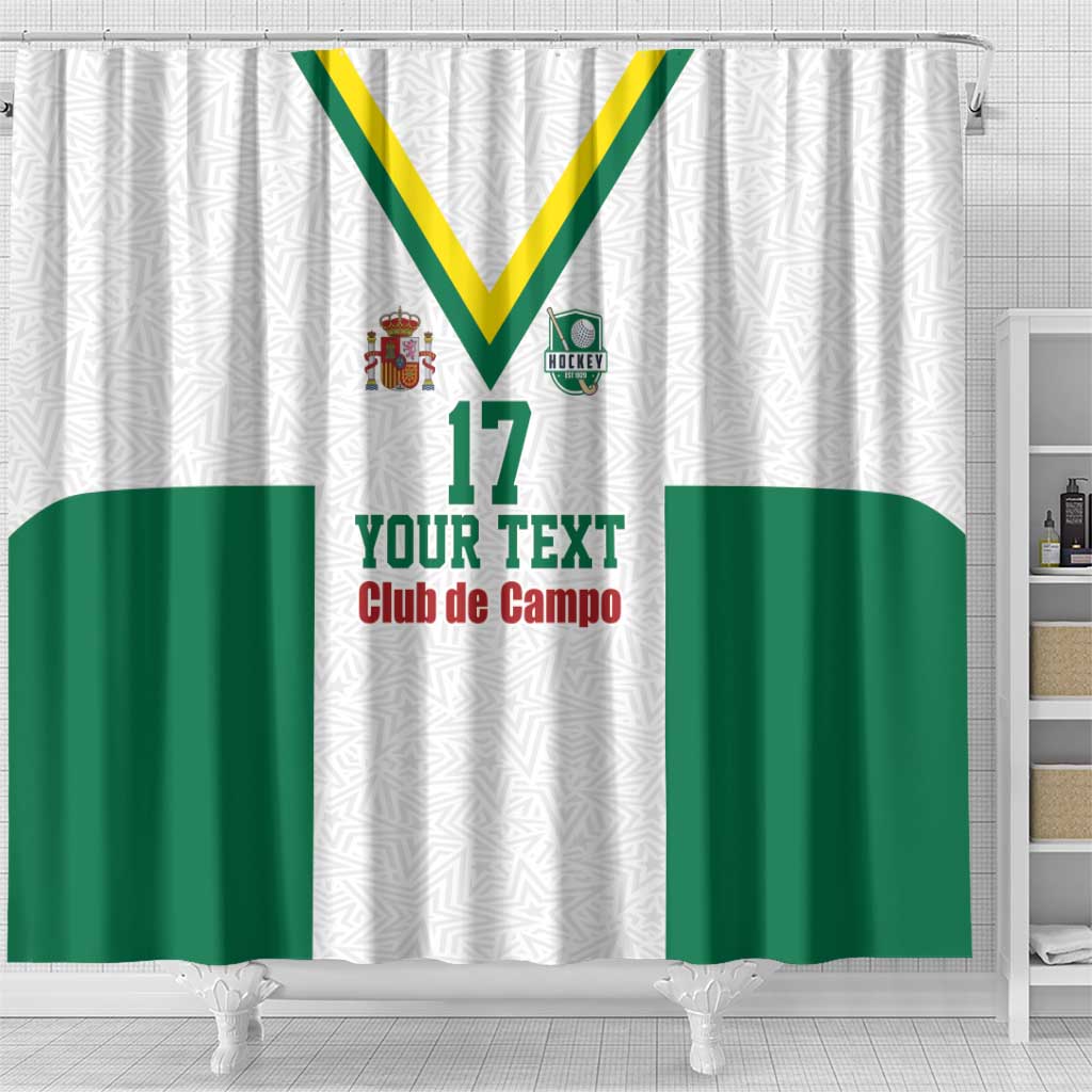 Custom Spain Field Hockey Shower Curtain Club de Campo Sporty Style