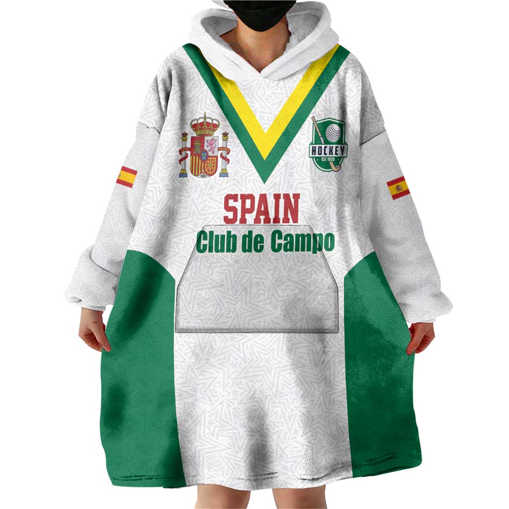 Custom Spain Field Hockey Wearable Blanket Hoodie Club de Campo Sporty Style
