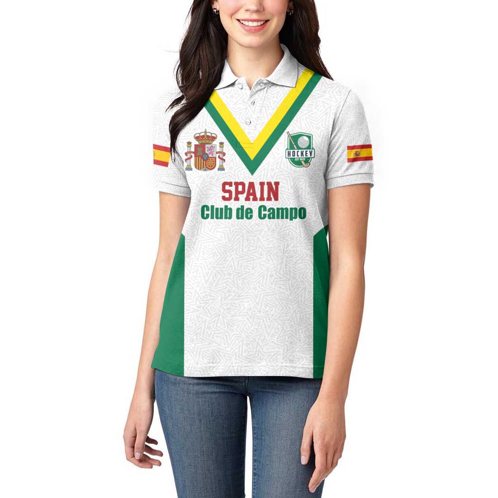 Custom Spain Field Hockey Women Polo Shirt Club de Campo Sporty Style