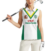 Custom Spain Field Hockey Women Sleeveless Polo Shirt Club de Campo Sporty Style
