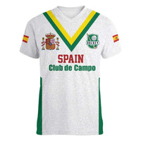 Custom Spain Field Hockey Women V-Neck T-Shirt Club de Campo Sporty Style
