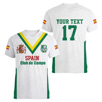 Custom Spain Field Hockey Women V-Neck T-Shirt Club de Campo Sporty Style