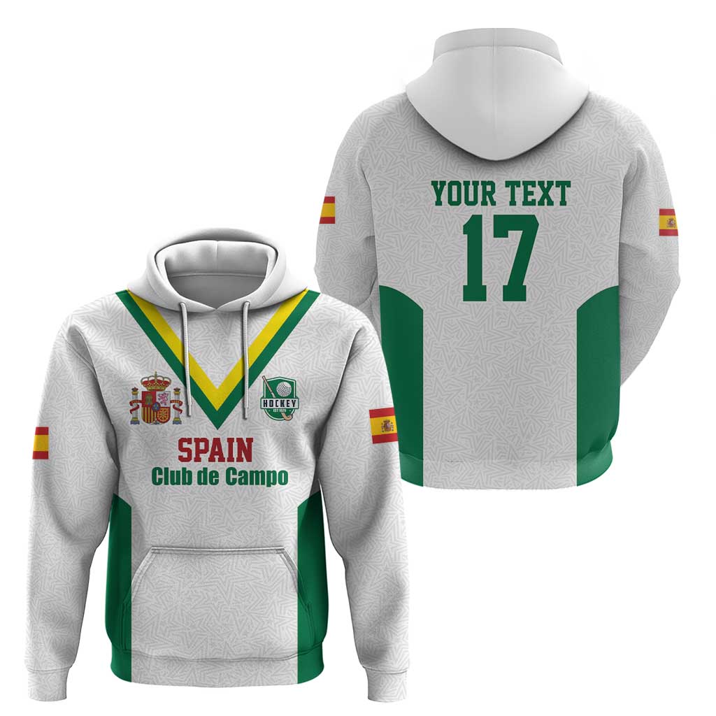 Custom Spain Field Hockey Zip Hoodie Club de Campo Sporty Style