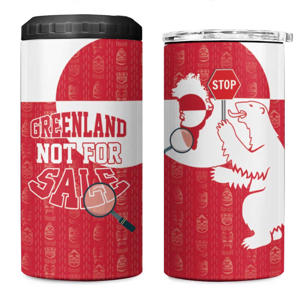 Greenland Not For Sale 4 in 1 Can Cooler Tumbler Polar Bear