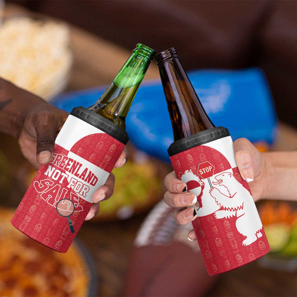 Greenland Not For Sale 4 in 1 Can Cooler Tumbler Polar Bear