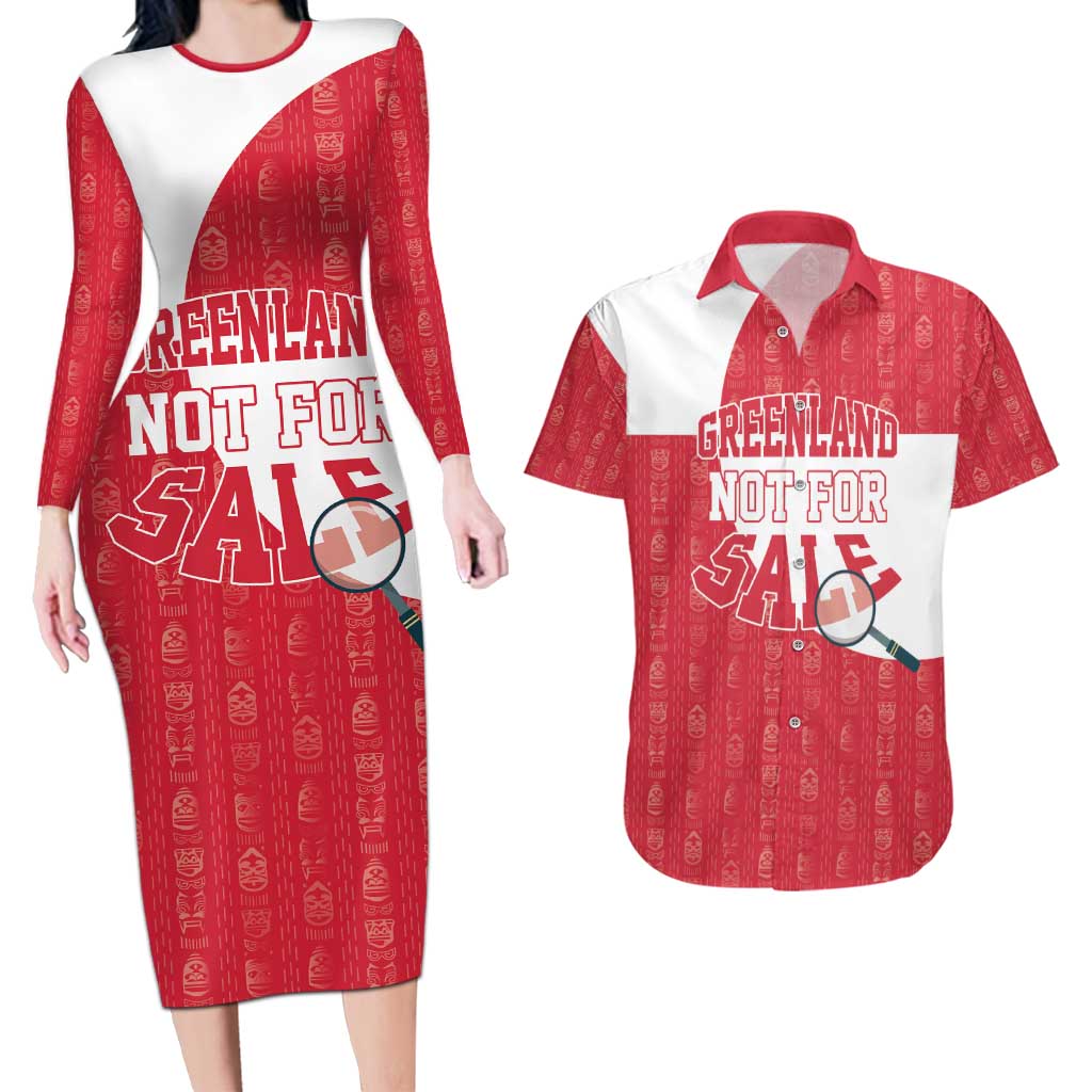 Greenland Not For Sale Couples Matching Long Sleeve Bodycon Dress and Hawaiian Shirt Polar Bear
