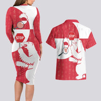Greenland Not For Sale Couples Matching Long Sleeve Bodycon Dress and Hawaiian Shirt Polar Bear