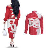 Greenland Not For Sale Couples Matching Off The Shoulder Long Sleeve Dress and Long Sleeve Button Shirt Polar Bear