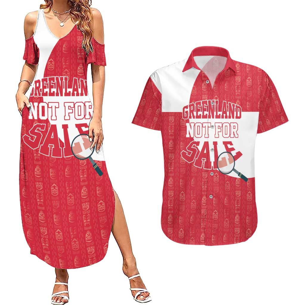 Greenland Not For Sale Couples Matching Summer Maxi Dress and Hawaiian Shirt Polar Bear
