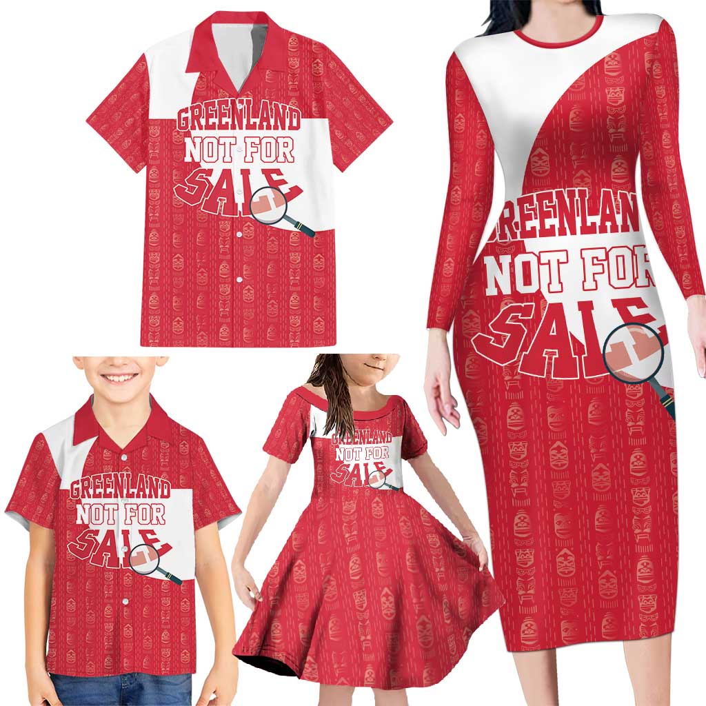 Greenland Not For Sale Family Matching Long Sleeve Bodycon Dress and Hawaiian Shirt Polar Bear