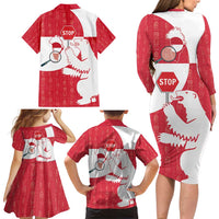 Greenland Not For Sale Family Matching Long Sleeve Bodycon Dress and Hawaiian Shirt Polar Bear