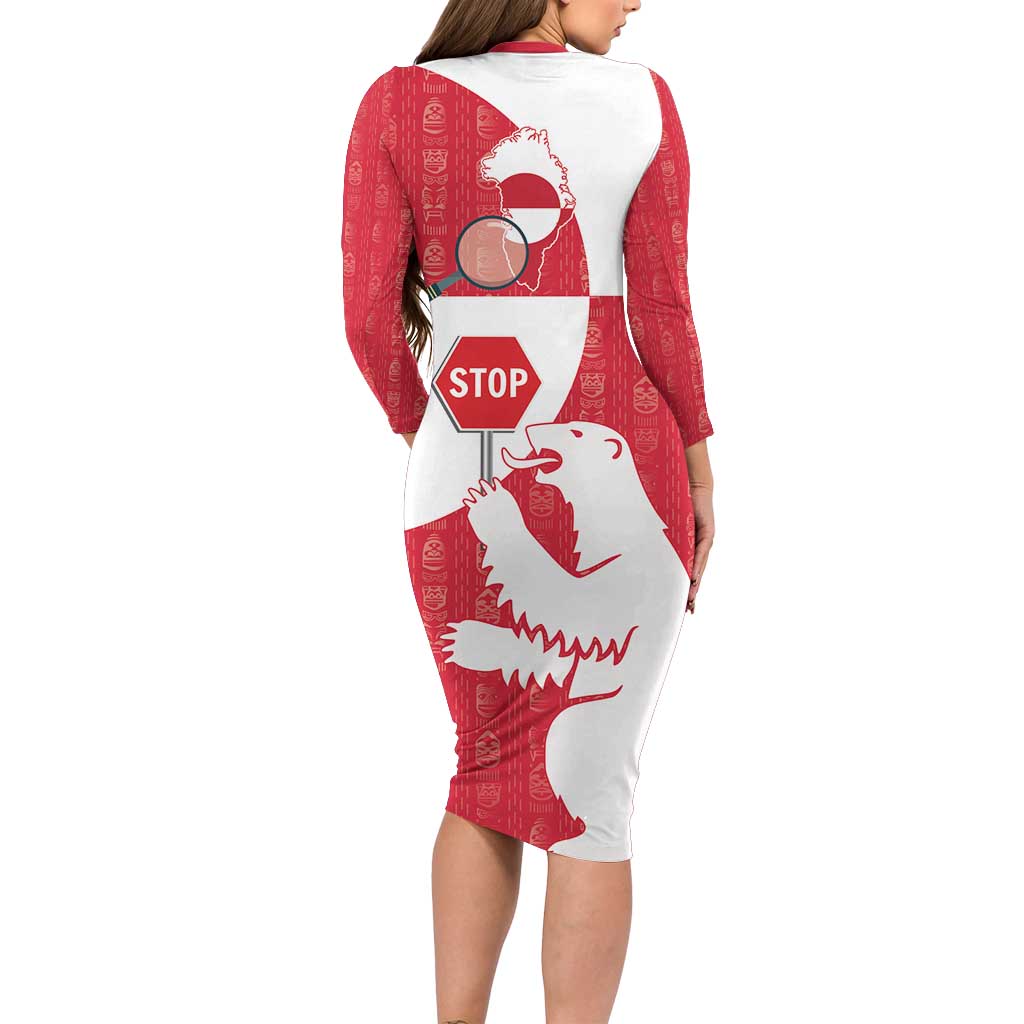 Greenland Not For Sale Family Matching Long Sleeve Bodycon Dress and Hawaiian Shirt Polar Bear