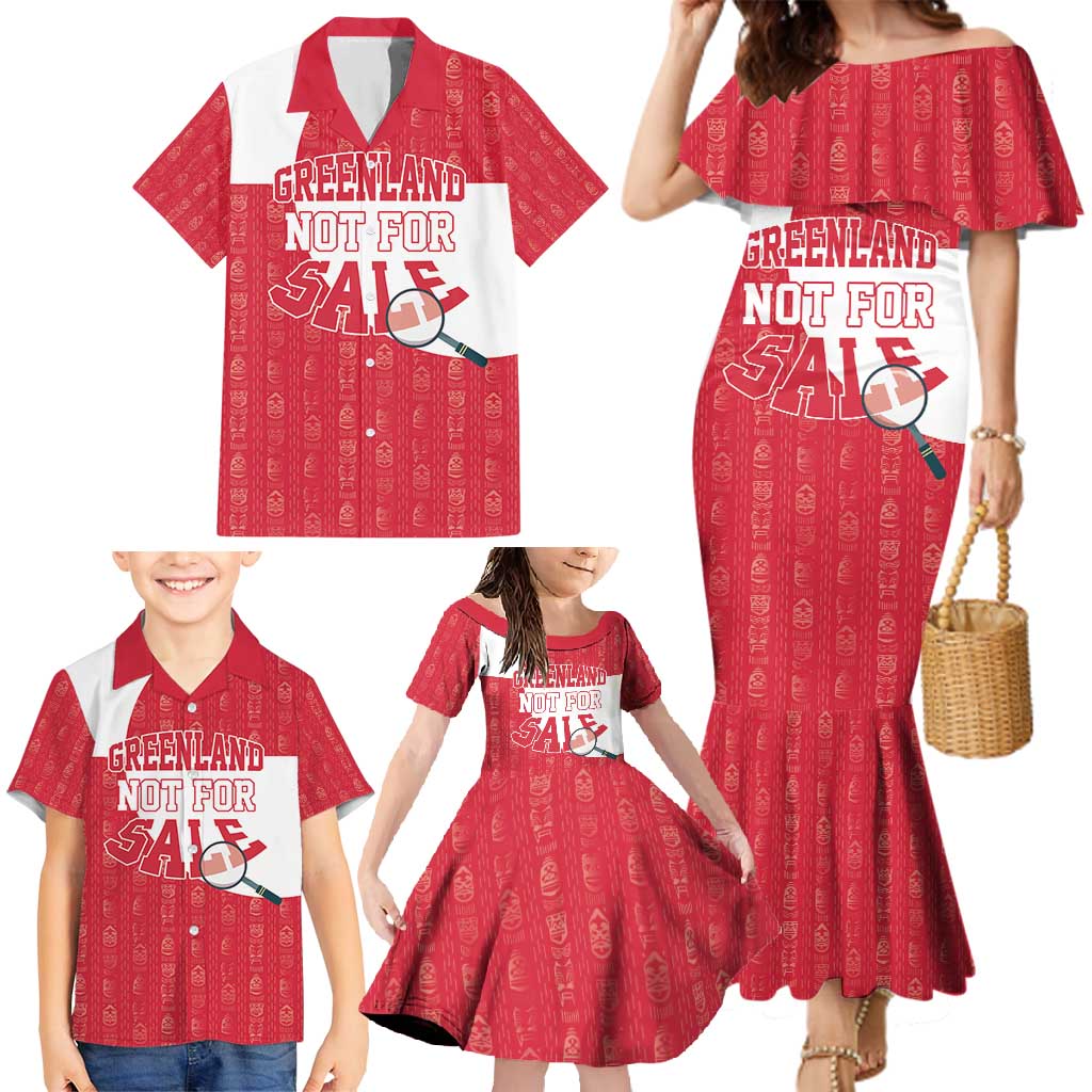 Greenland Not For Sale Family Matching Mermaid Dress and Hawaiian Shirt Polar Bear