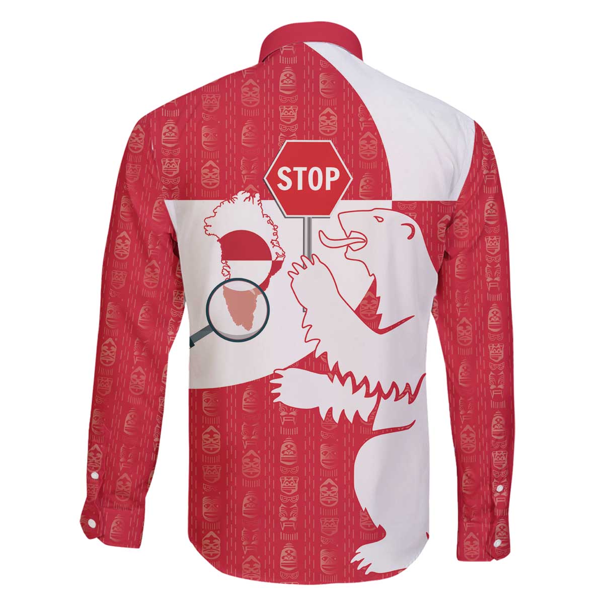 Greenland Not For Sale Family Matching Off The Shoulder Long Sleeve Dress and Hawaiian Shirt Polar Bear