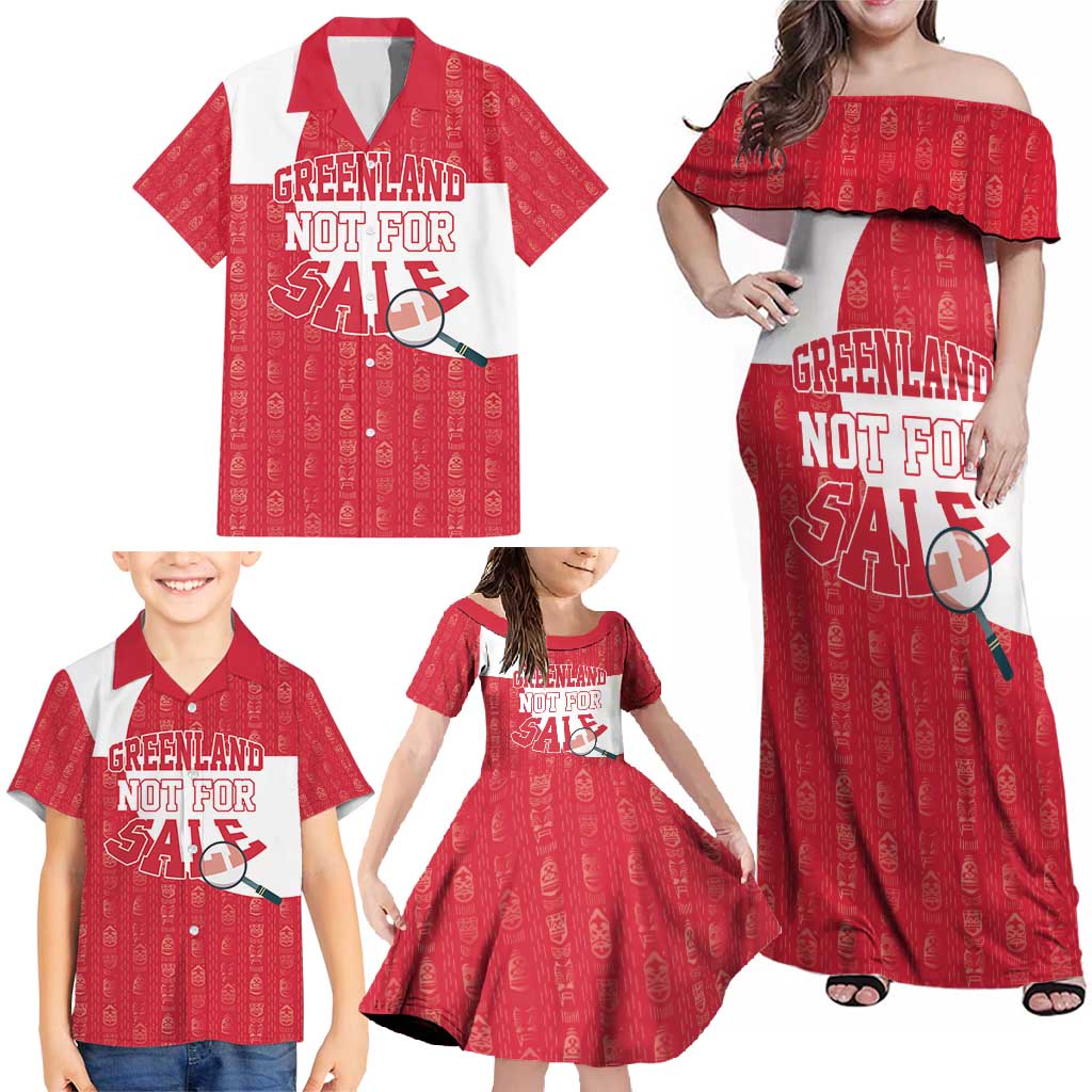 Greenland Not For Sale Family Matching Off Shoulder Maxi Dress and Hawaiian Shirt Polar Bear