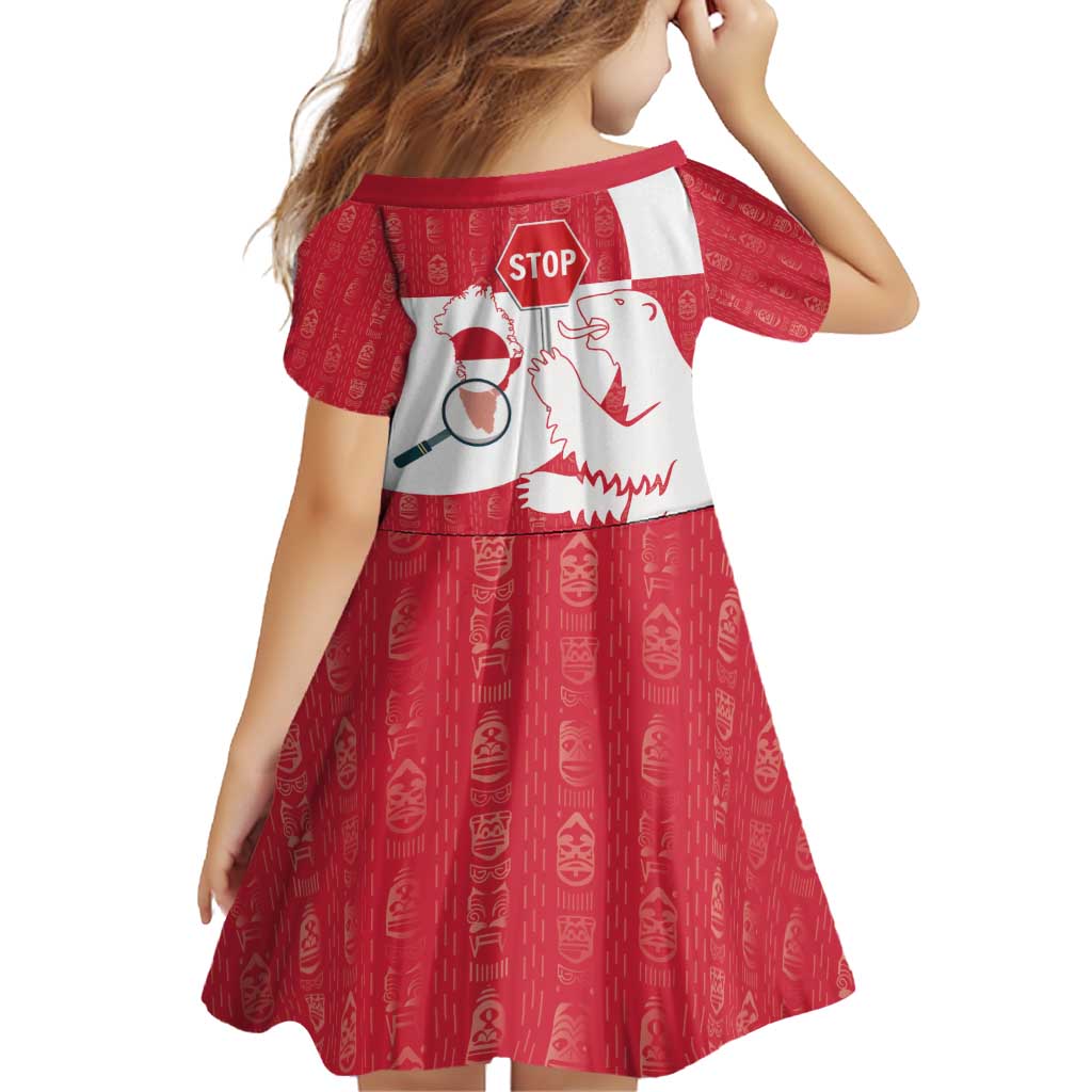 Greenland Not For Sale Family Matching Off Shoulder Short Dress and Hawaiian Shirt Polar Bear