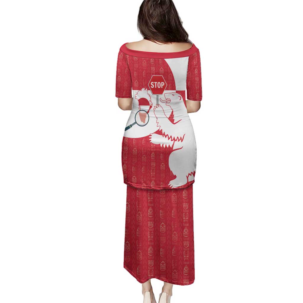 Greenland Not For Sale Family Matching Puletasi and Hawaiian Shirt Polar Bear