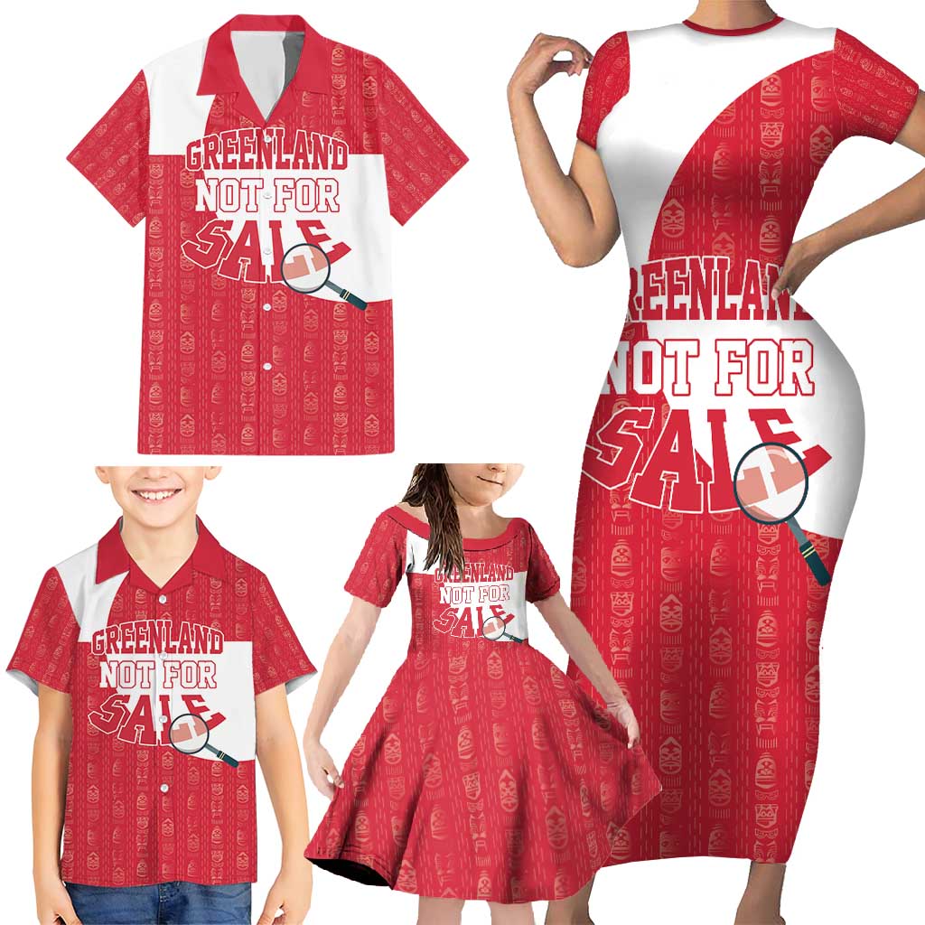 Greenland Not For Sale Family Matching Short Sleeve Bodycon Dress and Hawaiian Shirt Polar Bear