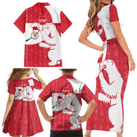 Greenland Not For Sale Family Matching Short Sleeve Bodycon Dress and Hawaiian Shirt Polar Bear